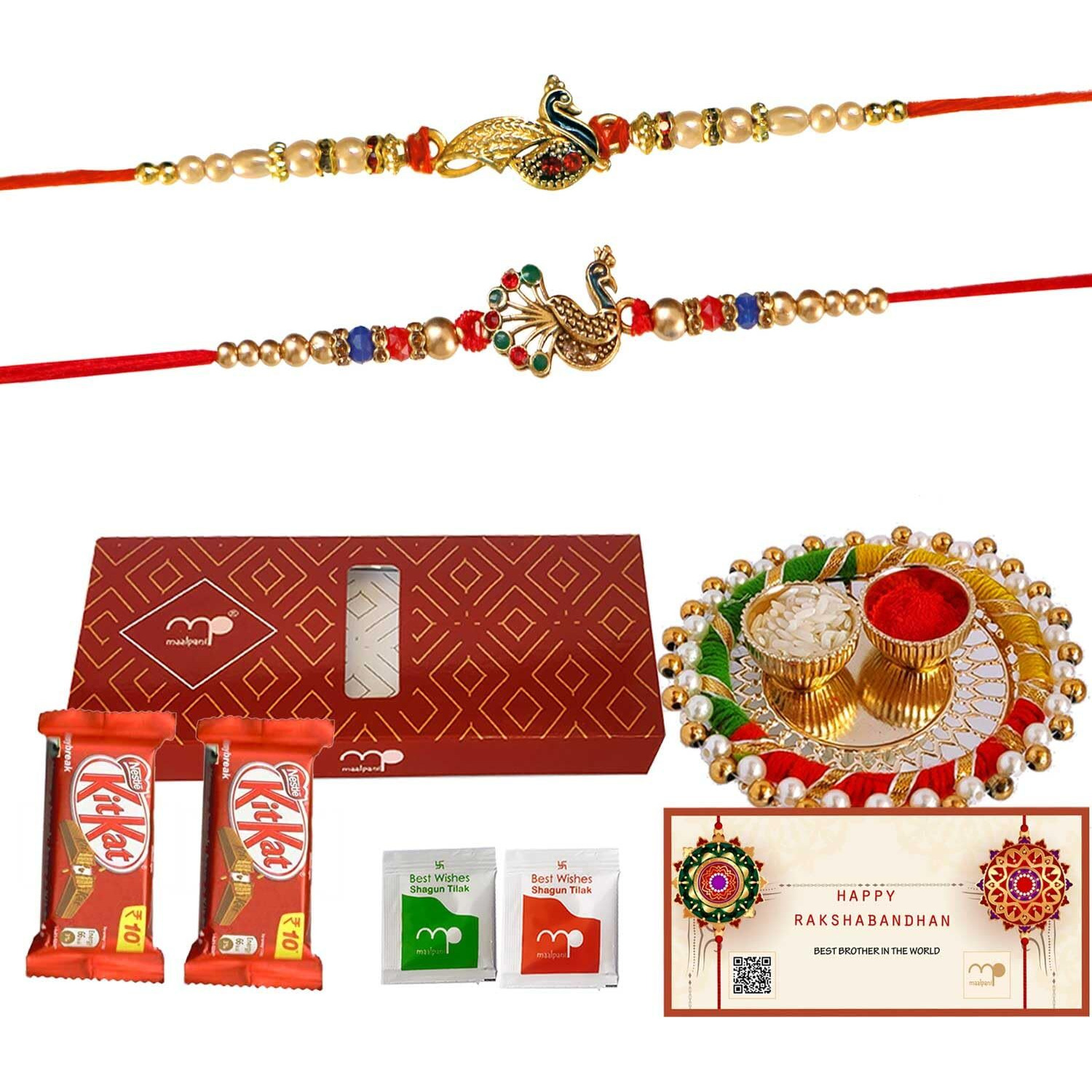 Maalpani Multicolour Rakshabandhan Rakhi Chocolate Hamper for Brother Sister