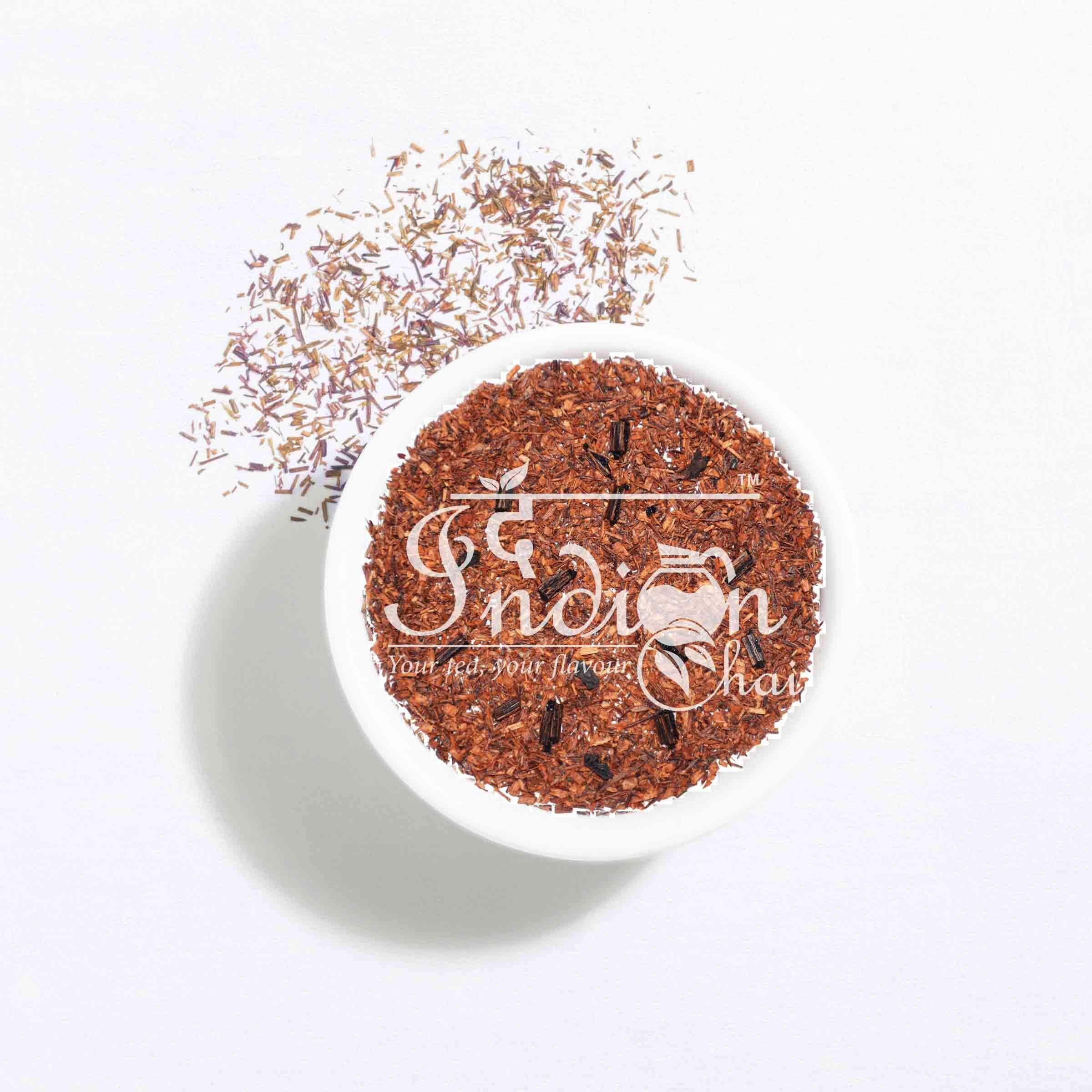 The Indian Chai - Vanilla Rooibos Tea 100g with Vanilla Beans for Sleep, Stress, Immunity and Weight Loss