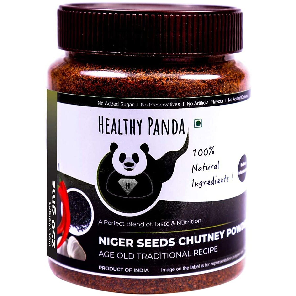 HEALTHY PANDA Niger Seed Chutney Powder Gurellu Chutney, Karale / Karala Chutney (100% Natural & Healthy) - 250 Gram