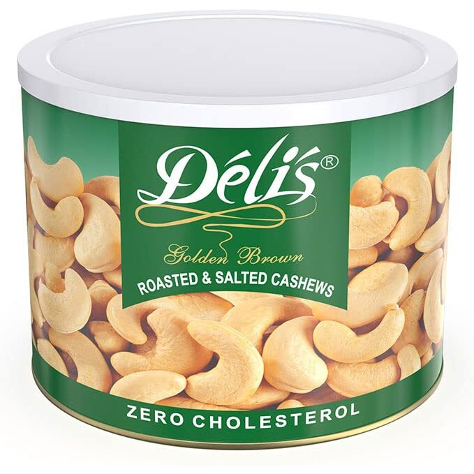 Delinut Dry Roasted Cashews | Plain and Flavoured Cashews (Golden Brown, 900 gm)