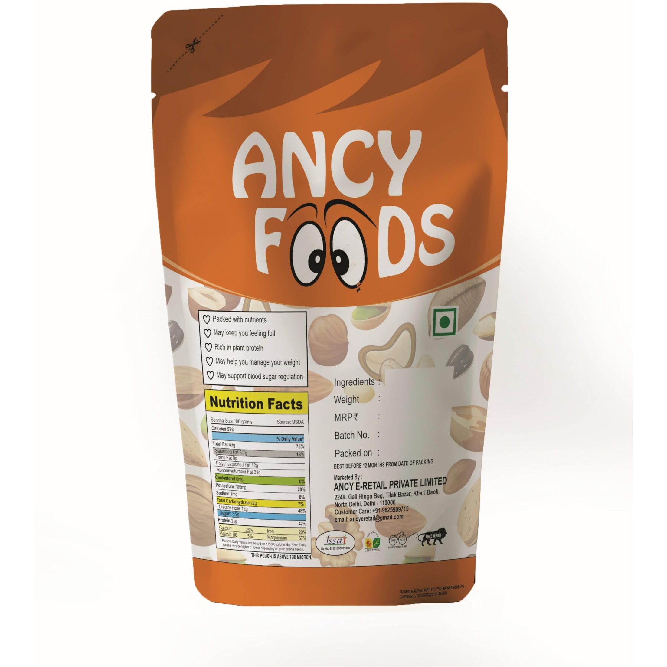 Ancy Dry Fruits Premium Dried Afghani Anjeer, 2 X 250 Gm, 500 Gm