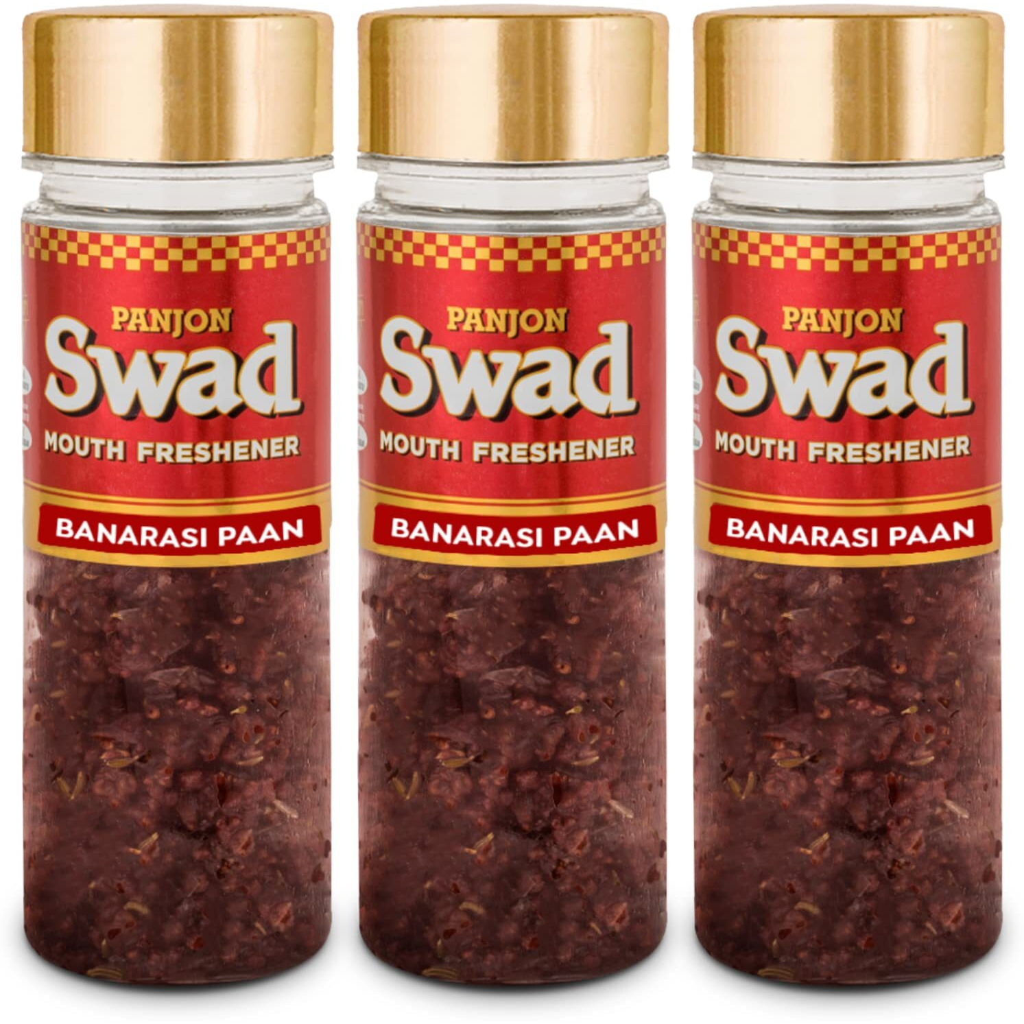 Panjon Swad Banarasi Paan Mukhwas (Pack Of 3 X 100 Grams) | Meetha Paan Mukhwas | Hygienically Packed Traditional Sweet Pan Pachak | Tasty Mouth Freshener | After-Meal Snack | Dry Mukhwas