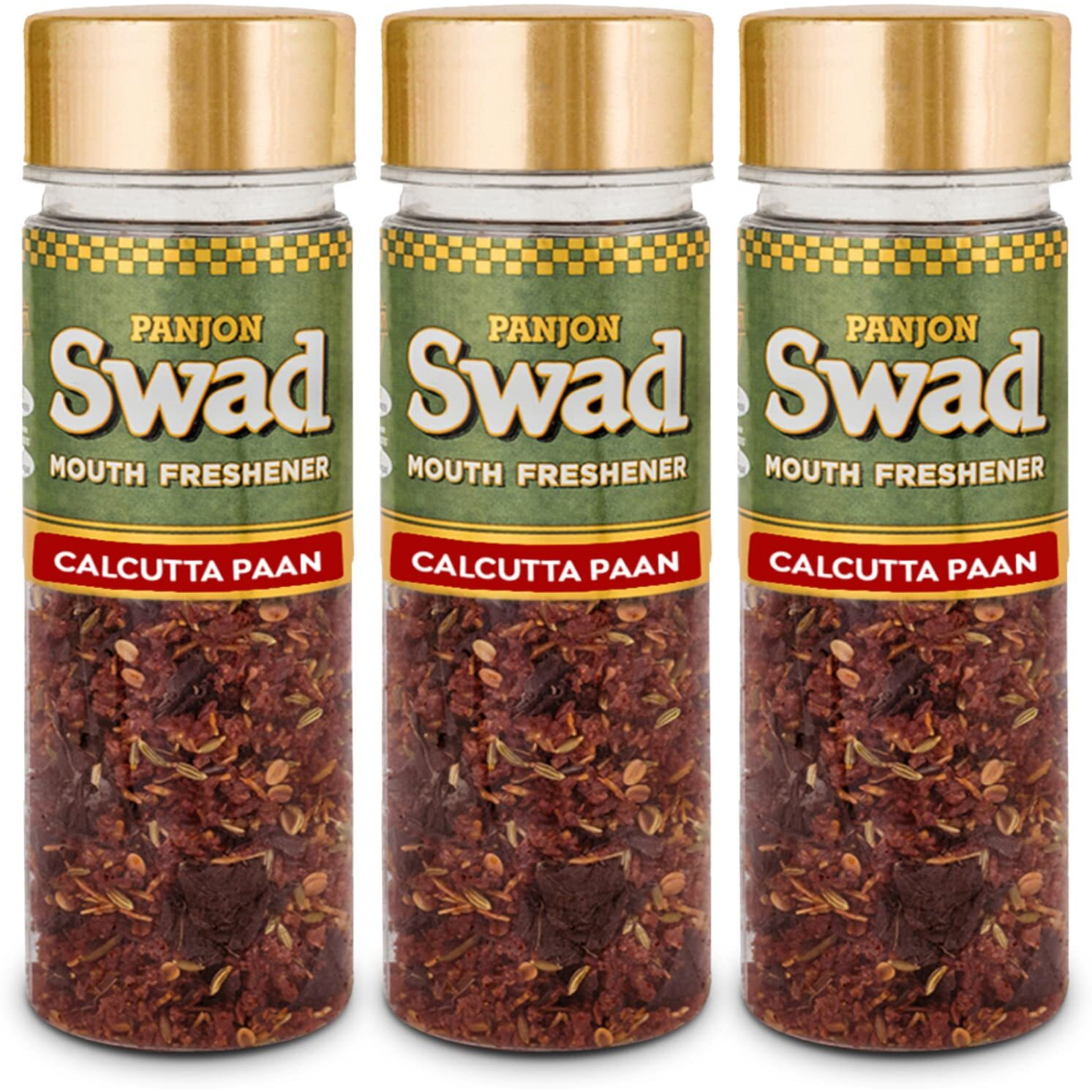 Panjon Swad Calcutta Paan Mukhwas (Pack Of 3 X 100 Grams) | Meetha Paan Mukhwas | Hygienically Packed Traditional Sweet Pan Pachak | Tasty Mouth Freshener | After-Meal Snack | Dry Mukhwas