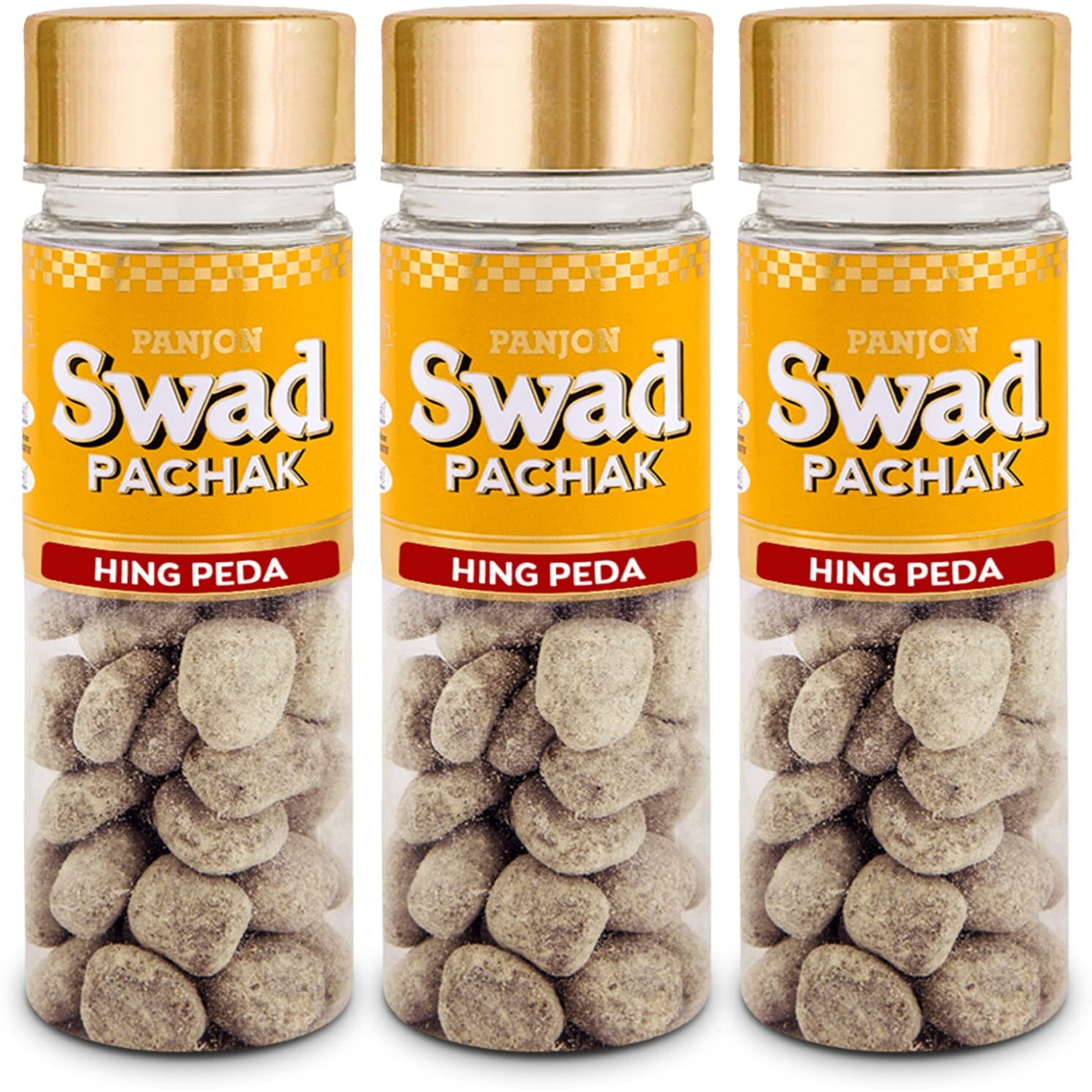 Panjon Swad Hing Peda Mukhwas (Pack Of 3 X 120 Grams) | Digestive Mouth Freshener | Hygienically Packed Traditional Pachak | Tasty Mouthfresheners | After-Meal Snack | Dry Mukhwas