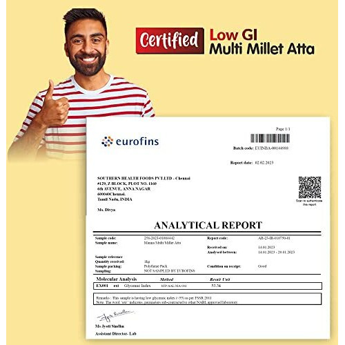 Manna Multigrain Atta/Multi Millet Atta 4Kgs (with Siridhanya Flour) | Certified Low GI Wheat Flour with 25% Millets | High Protein & Fibre | Diabetic Friendly | For Weight Loss