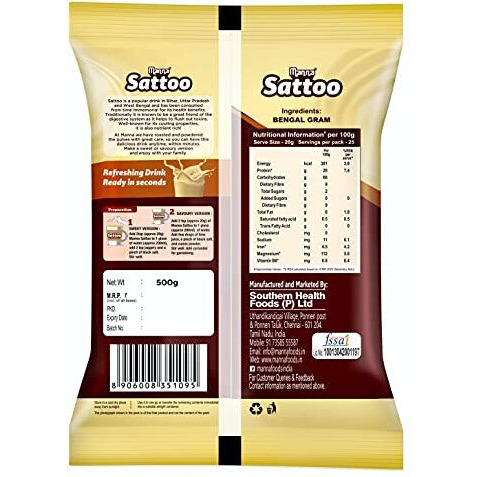 Manna Sattu Atta 500g 100% Channa Sattu Roasted Gram Atta Flour