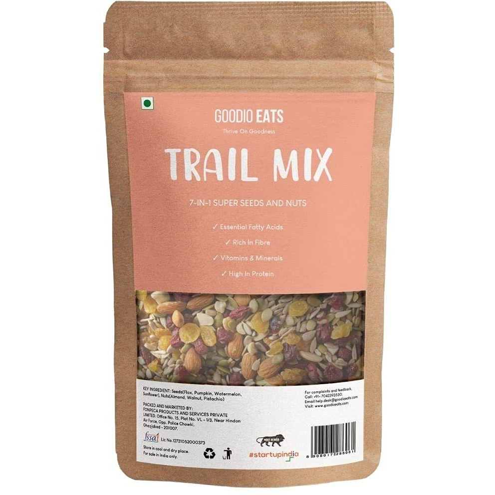 Goodio Eats Trail Mix 7 in 1 - Healthy Snack with Blueberries, Cranberries & Nuts 100 g (Pack of 5)