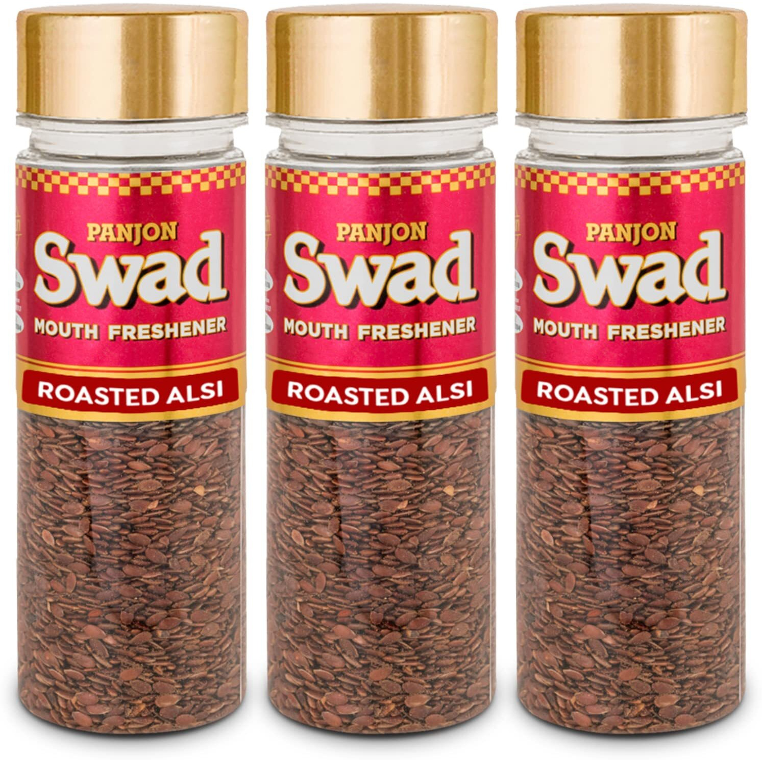 Panjon Swad Roasted Alsi Mukhwas (Pack Of 3 X 120 Grams)
