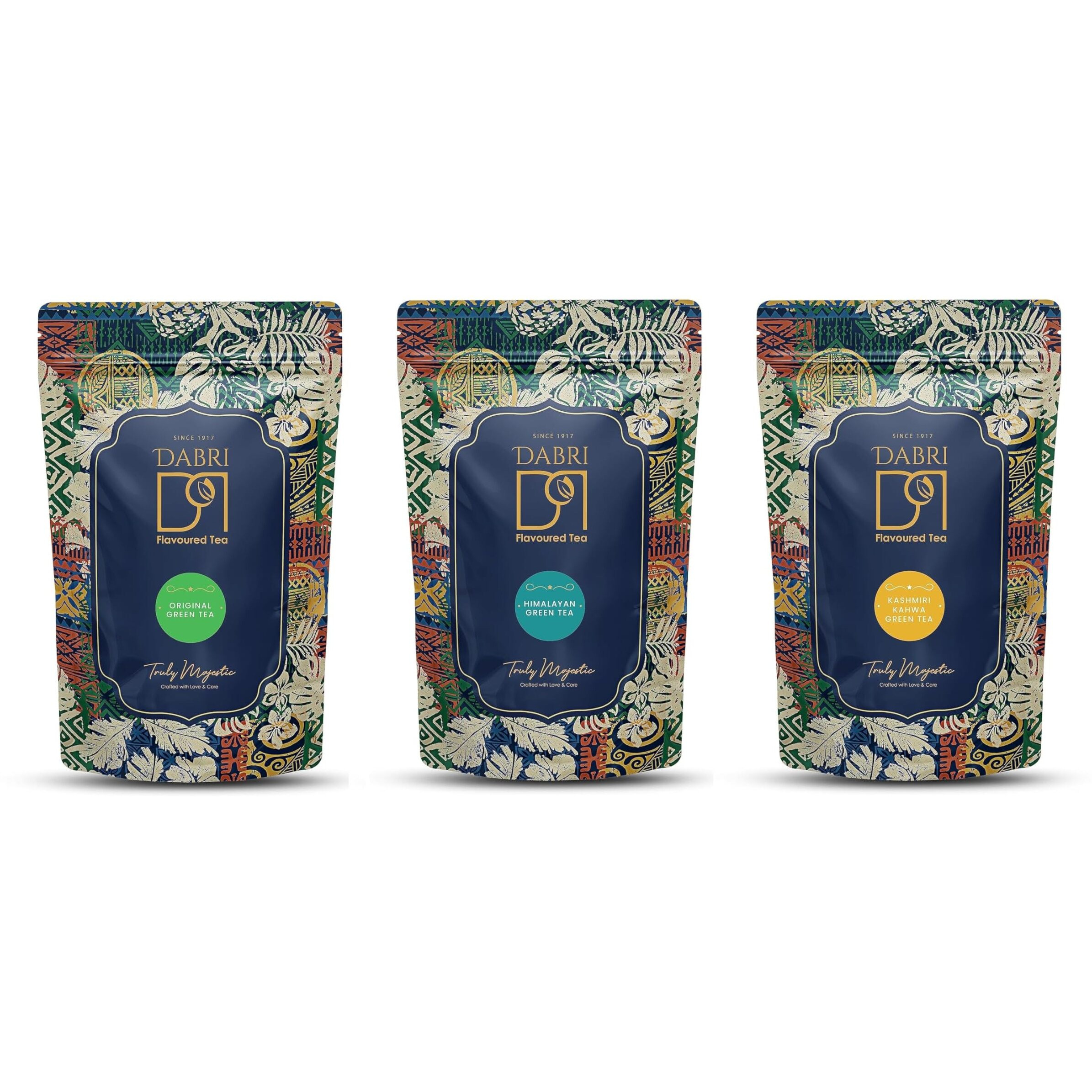 DABRI Loose Leaf Sooting Combo Pouch - (1 X Original Green Tea, 1 X Kashmiri Khava, 1 X Himalayan Green Tea - Combo of 3, Pouch of 100gm Each)