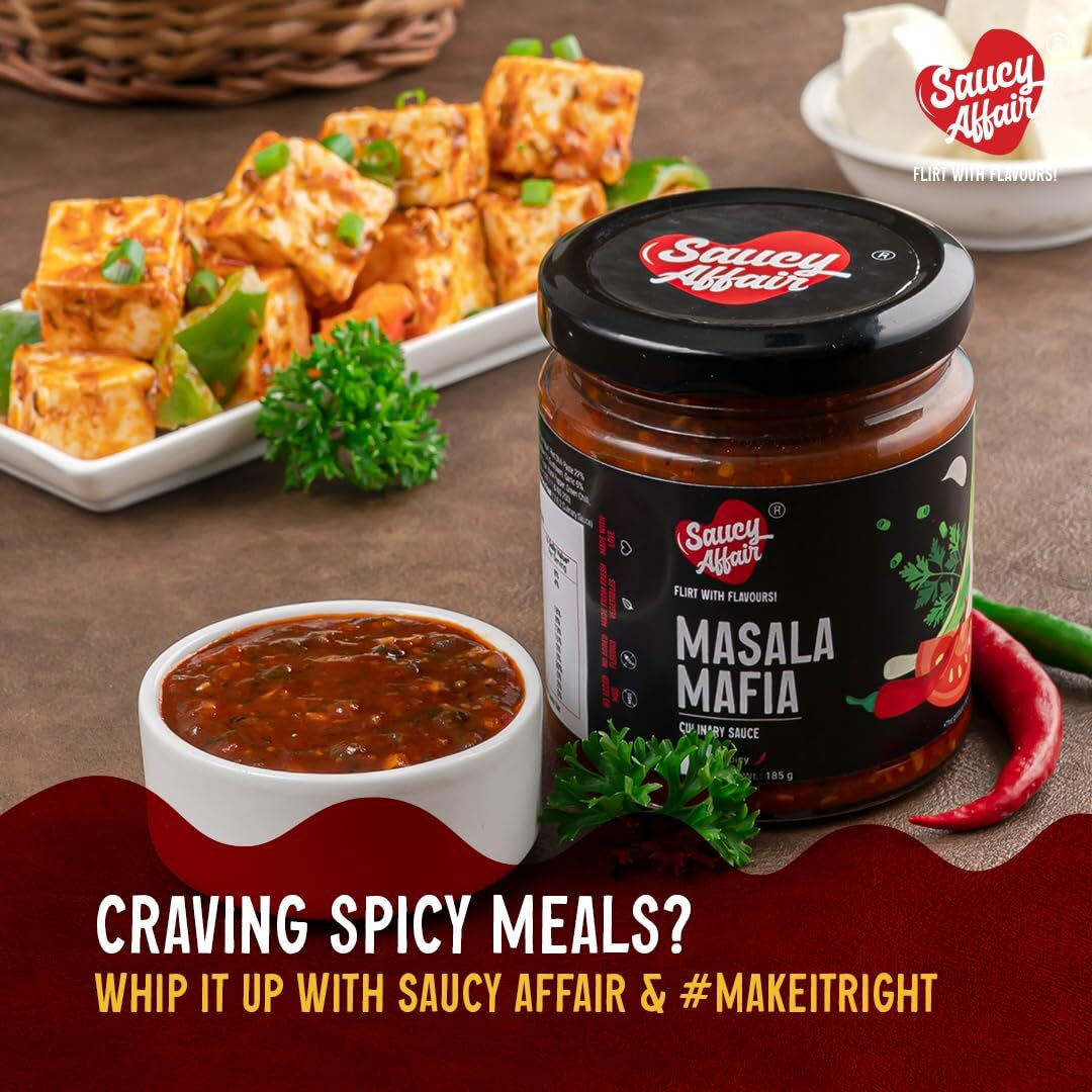 Saucy Affair Masala Mafia Sauces | Tomato chilli sauce | Red chilli sauce | Chinese sauce | Spicy sauce Ready to Eat - 180g