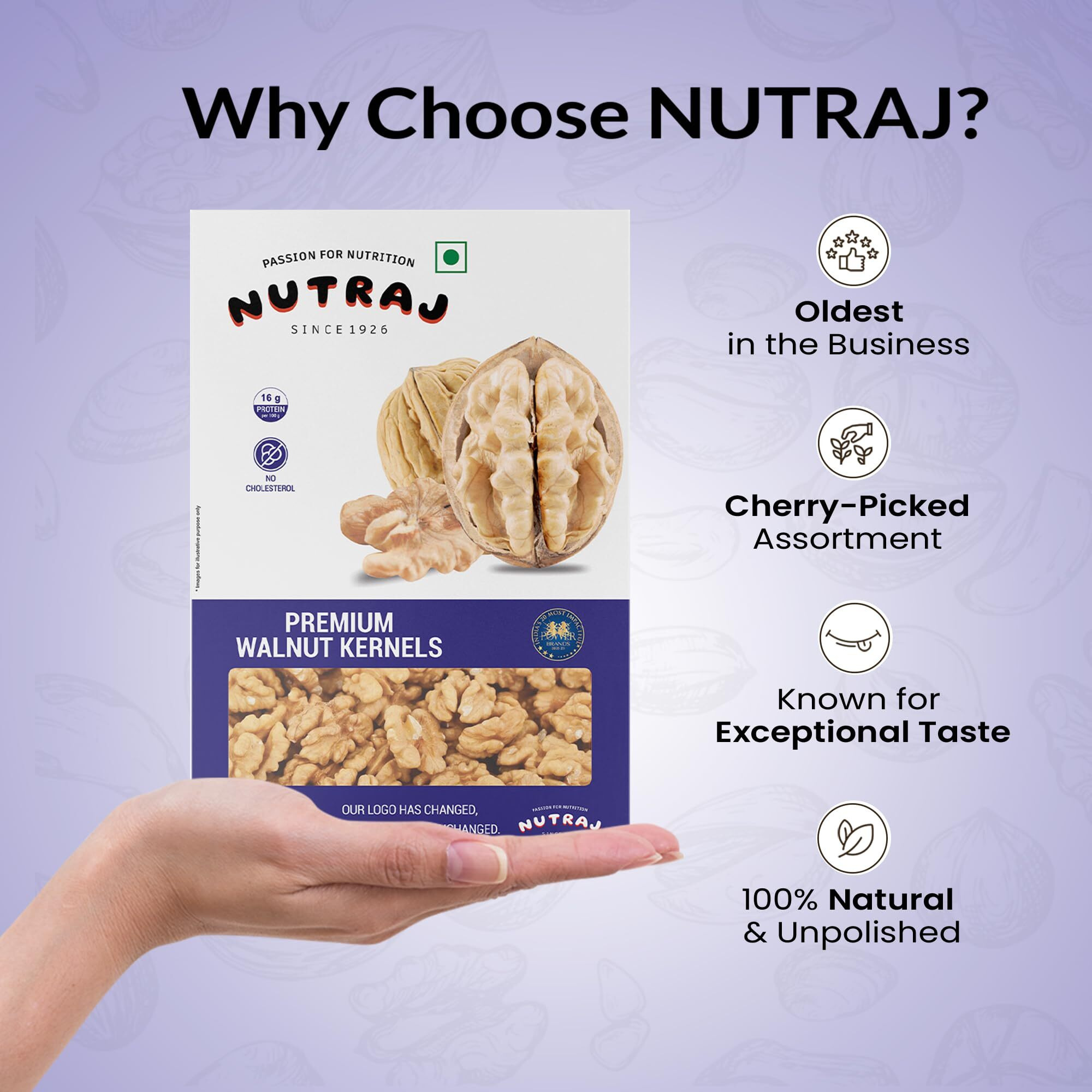 Nutraj Premium Walnut Kernels (Without Shell) 400g (2 x 200g) - Vacuum Pack | Akhrot Giri | Delicious & Crunchy Walnut Giri | High in antioxidants | Brain food