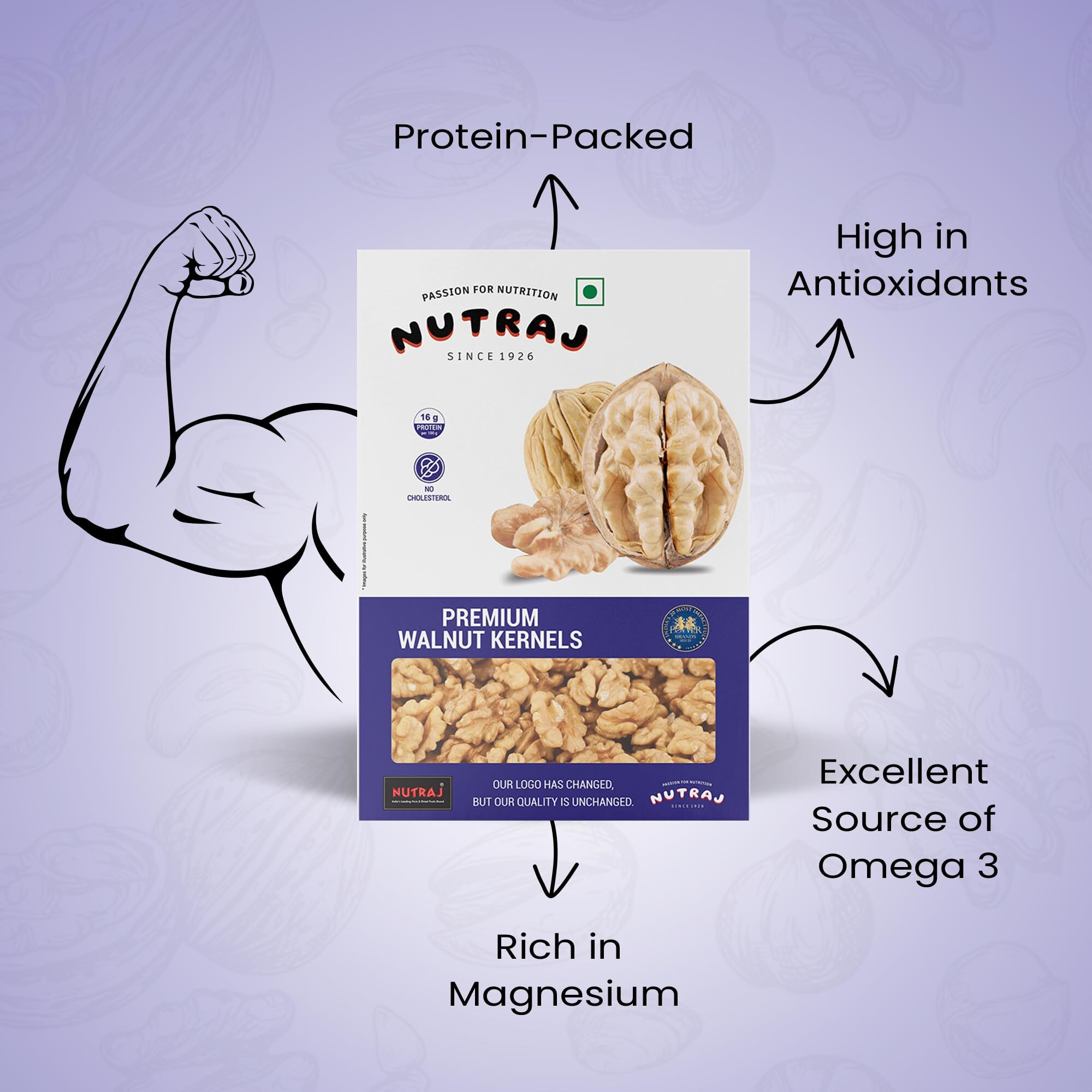 Nutraj Premium Walnut Kernels (Without Shell) 400g (2 x 200g) - Vacuum Pack | Akhrot Giri | Delicious & Crunchy Walnut Giri | High in antioxidants | Brain food