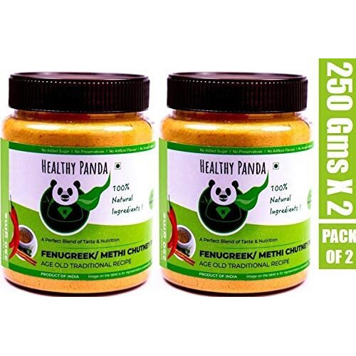 HEALTHY PANDA Fenugreek Chutney Powder Methi Chutney, Metkut Chatni, Molaga Podi, Idly Dosa Chatani, Podi Chutni - 250 Gram, Pack of 2 (500 Grams)