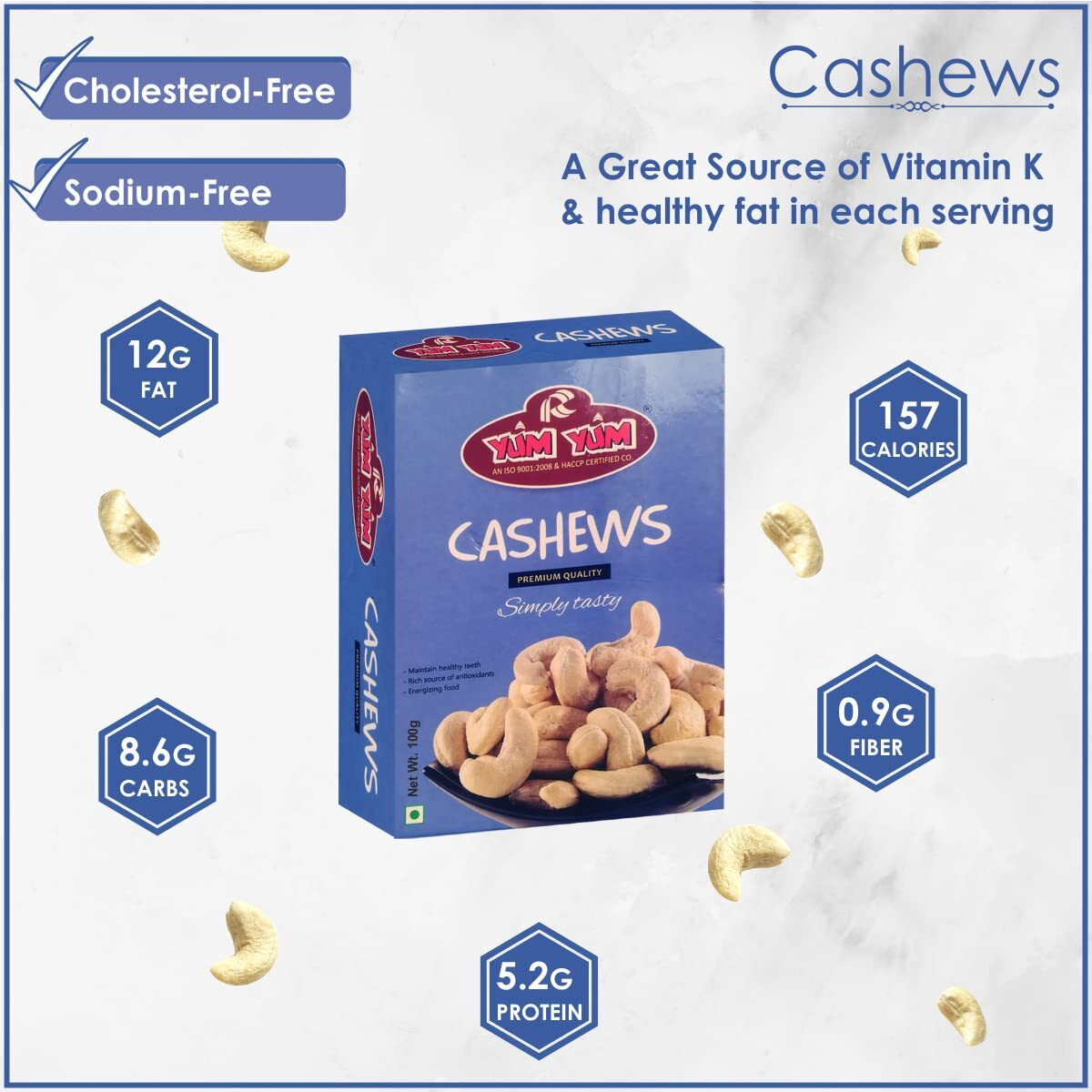 YUM YUM Premium Dry Fruits Combo Pack of 2 | Whole Raw Cashews Nut 100g, Dried Raisins Kishmish 100g | Total 200 g | Healthy Dry Fruits Snacks | Kaju, Kimis Dry Combo