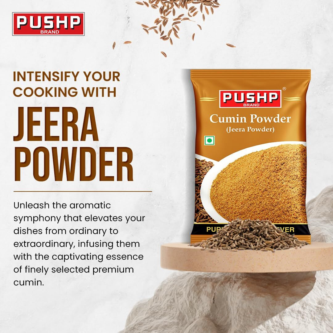 Pushp Brand Cumin/Jeera Powder Pouch (500g) (Pack of 5)