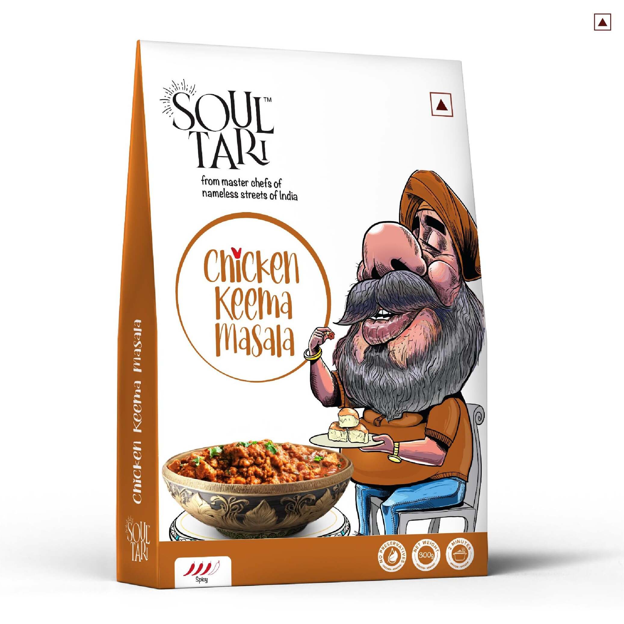 SOULTARI Ready To Eat Chicken Keema Masala | Spicy Chicken Keema Cooked Dhaba Style | Sufficent For Two | Just Heat And Eat | - 300 Gram |Pack Of 1|