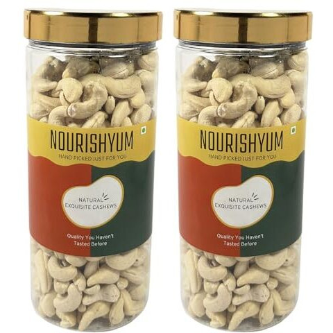 Nourishyum Premium WW320 (Grade A++) Cashews 1kg With Reusable Jar | Whole Kaaju | 100% Natural King Size Kaju | Nuts & Dry Fruits | Healthy Snacks | Dry Fruit Gift Pack