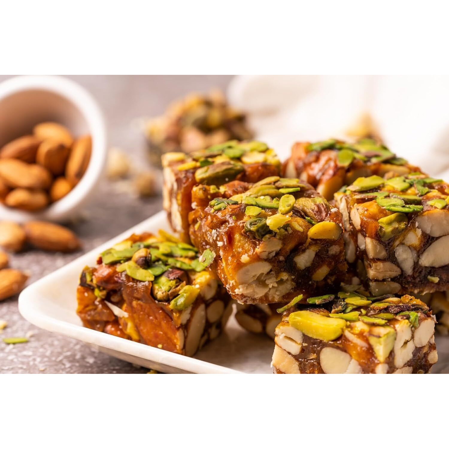 Dry Fruit Hub Crunchy Date Bites 250g I Sugar Free Dates Barfi Made with Dates, Pista, Cashews, Almonds, and Pure Ghee I Dry Fruits Nuts | Energy Booster | Fresh And Tasty Healthy Snacks