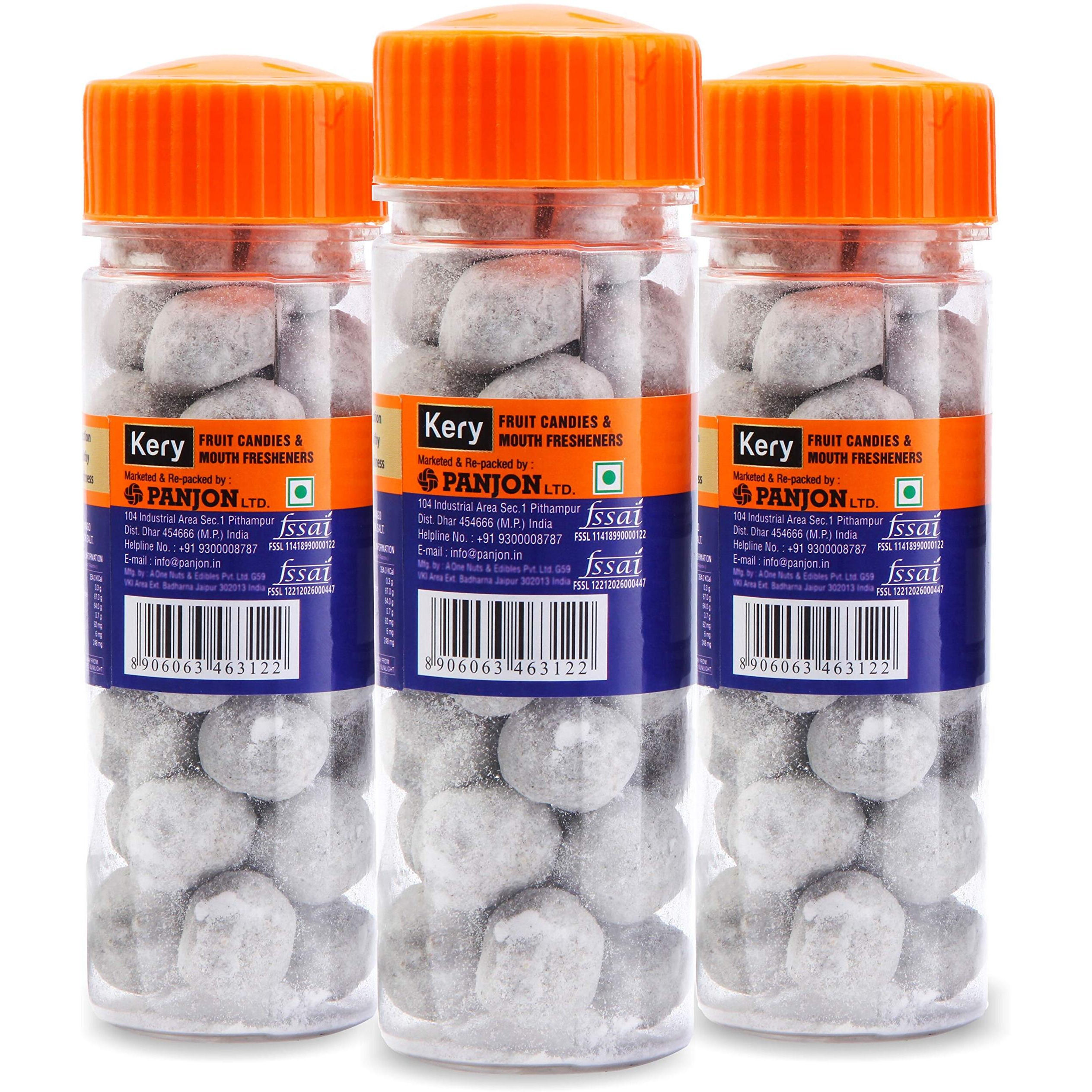 Kery Imli Ladoo Mukhwas [100% Digestive Ram Laddo Imli Pachak Mouth Freshener] 3 Bottles, 390 Gm
