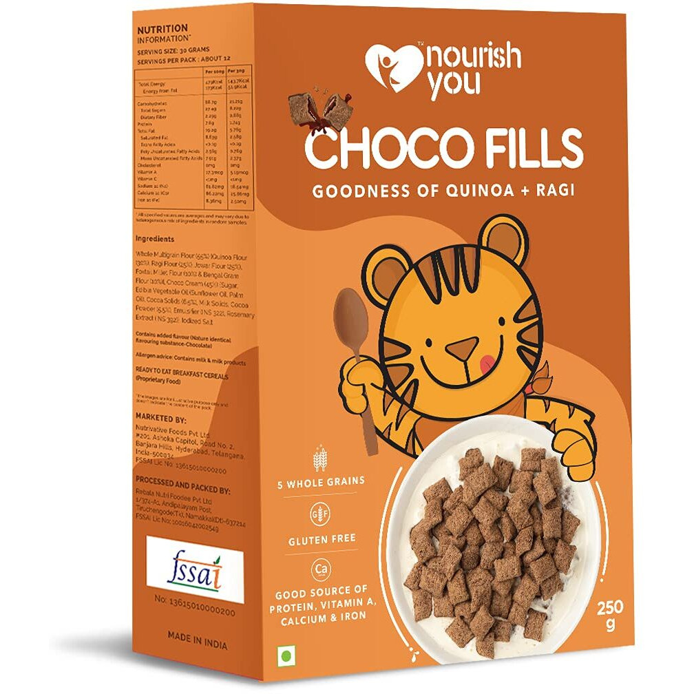 Nourish You Quinoa + Ragi Fills | Choco Fills | Berry Fills | Vanilla Fills | Rich in Fibre, Healthy Nutritious Breakfast | 250G Each