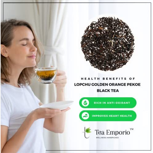Surajmukhi Tea Lopchu Golden Orange Pekoe Black Tea - 100g |100% Natural & Pure Tea | Rich in anti-oxidants | Improves Heart Health, Stress Reduction Black Tea