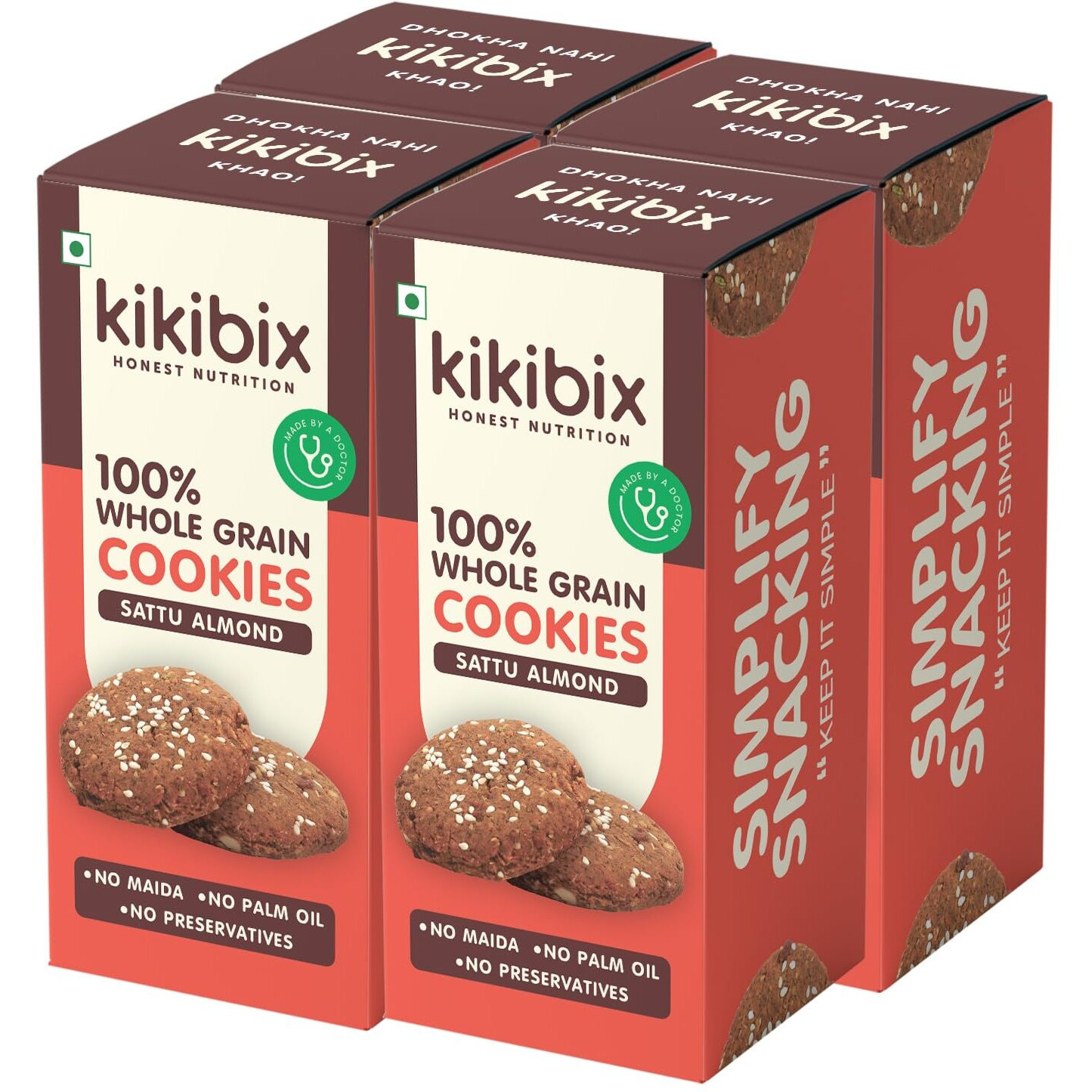 Kikibix Protein Almond Cookies | No Maida, No Refined Sugar | For Diabetics | Best Gym Workout Snack | Healthy Snack For All | Organic Jaggery Biscuits | 520 Gms