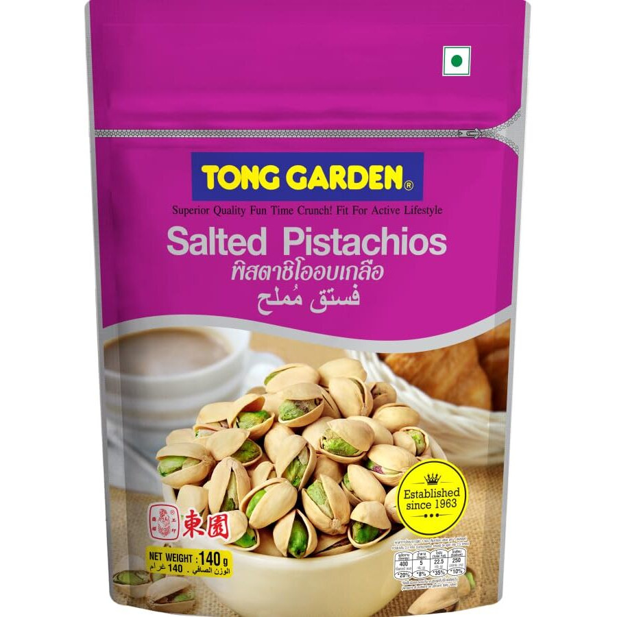 Tong Garden Imported - Salted Pistachios Pouch Combo, 280 Gm - (140 Gm X 2)