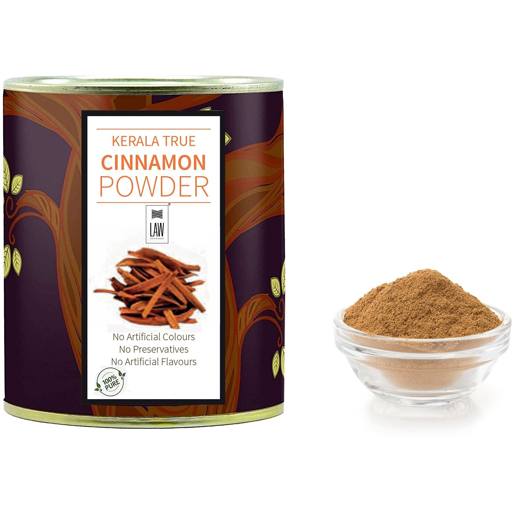looms & weaves - 100% Pure & Natural Cinnamon Powder from Kerala (Homestead Produce) - 500 gm