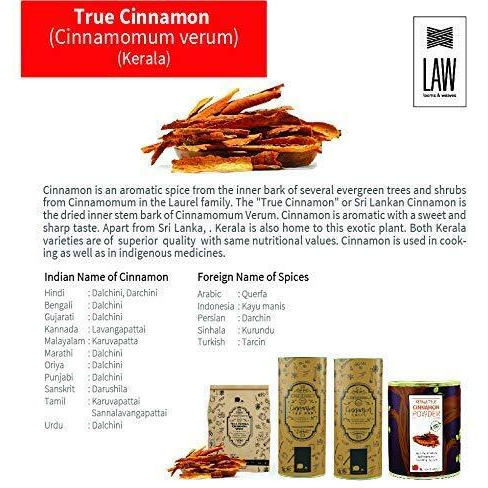 looms & weaves - 100% Pure & Natural Cinnamon Powder from Kerala (Homestead Produce) - 500 gm