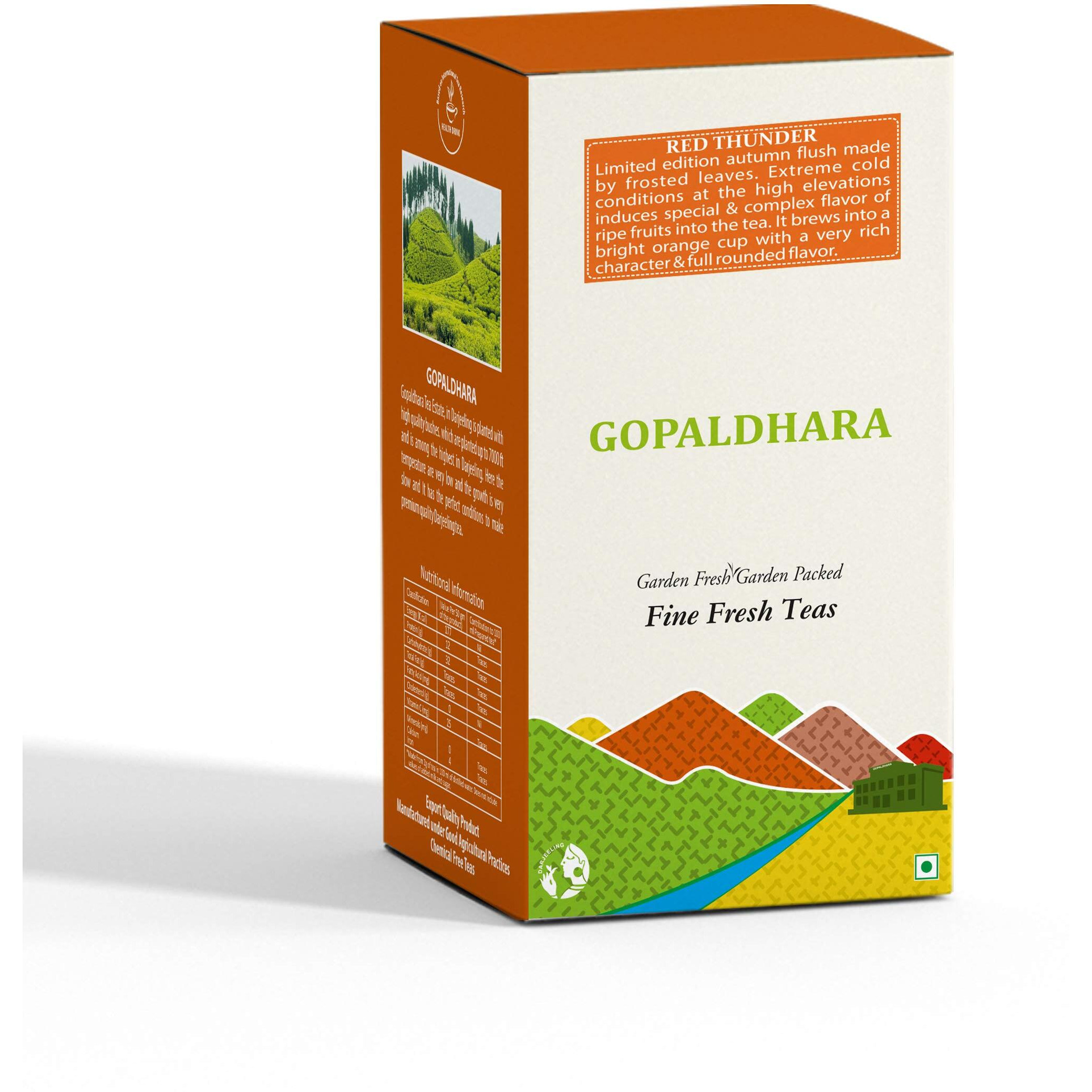 Gopaldhara Darjeeling Tea Red Thunder 100g Paper Box - (Classic Series) FTGFOP1 Whole Leaf Winter Frosted Tea from Gopaldhara Tea Estate