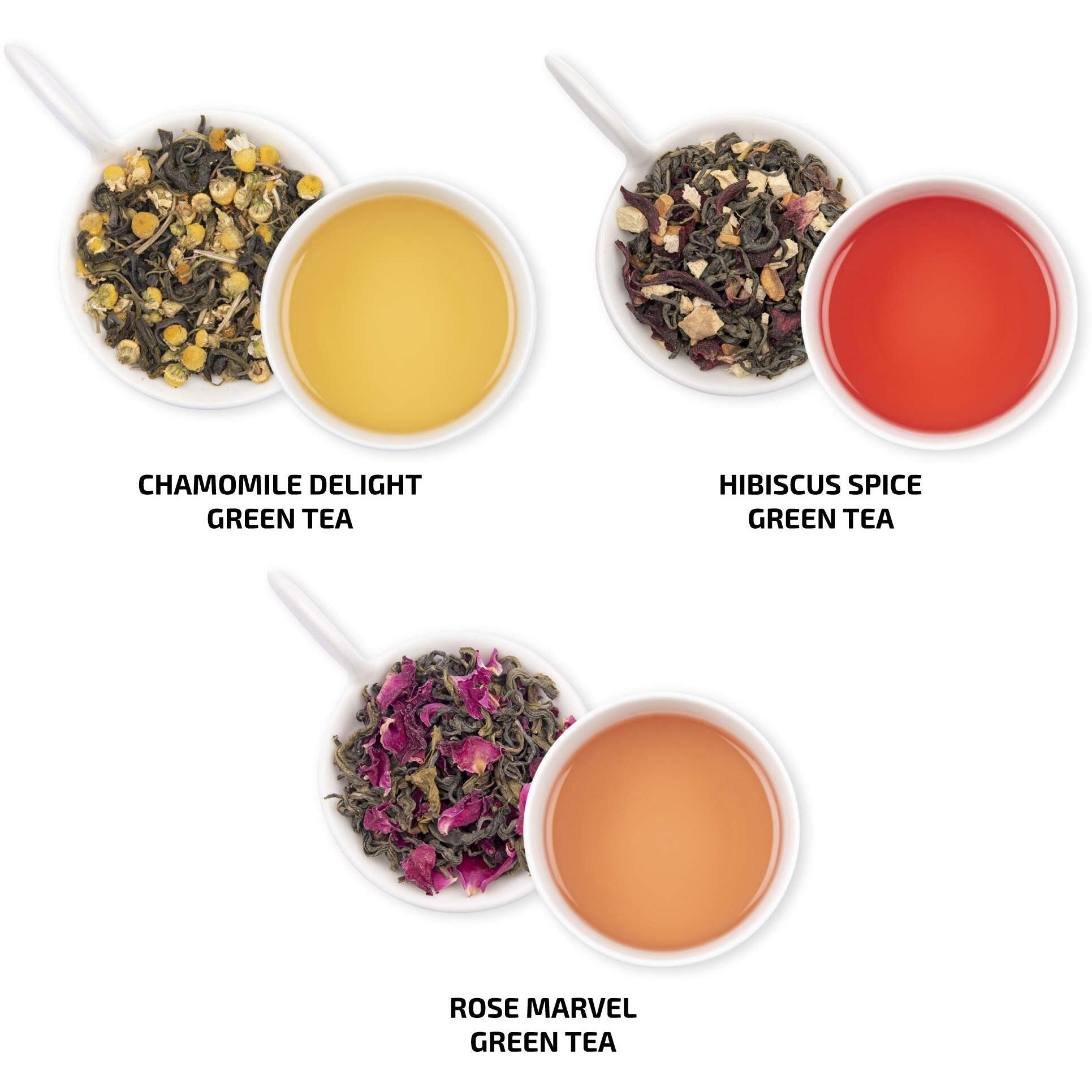 Udyan Tea Floral And Fruit Green Tea Sampler - 60g | 6 Varieties - 10g Each | Green Tea Assorted Pack | 100% Natural Loose Leaf Tea Samples