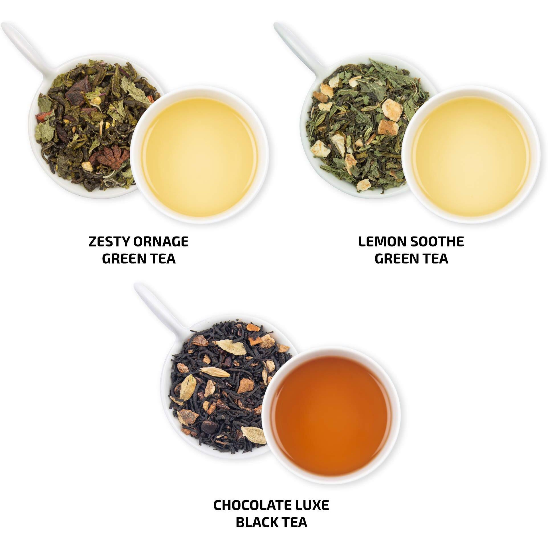 Udyan Tea Floral And Fruit Green Tea Sampler - 60g | 6 Varieties - 10g Each | Green Tea Assorted Pack | 100% Natural Loose Leaf Tea Samples
