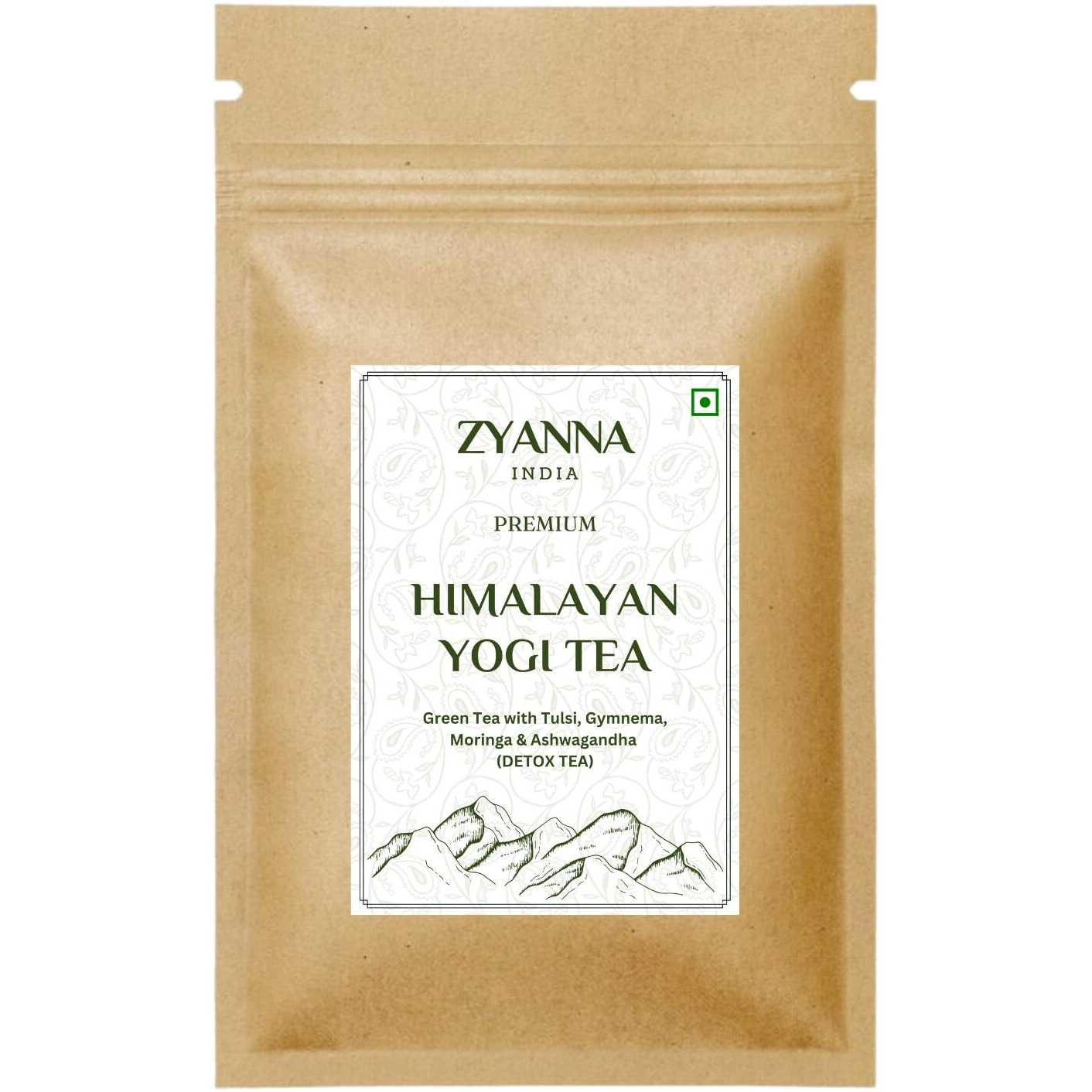 ZYANNA Himalayan Yogi Tea Loose Pack - Authentic Blend Of Exotic Himalayan Herbs And Spices - Green Tea With Tulsi, Ashwagandha- Delicious, Soothing Herbal Tea Experience (Yogi Tea, 100Gm)