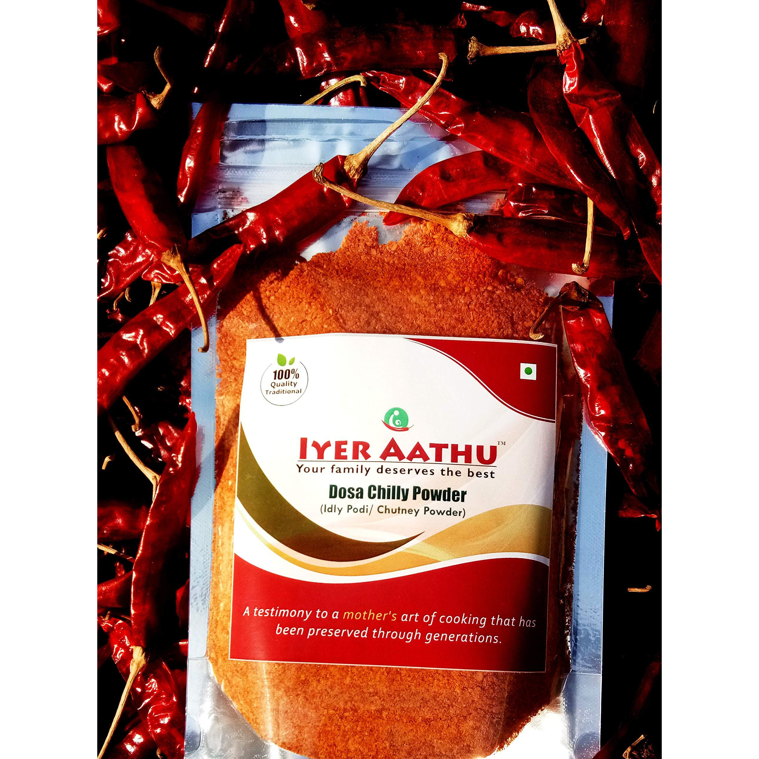 Iyer AATHU DOSA Chilly Powder/ Idly Chutney Powder 100 Grams (Pack of 2)