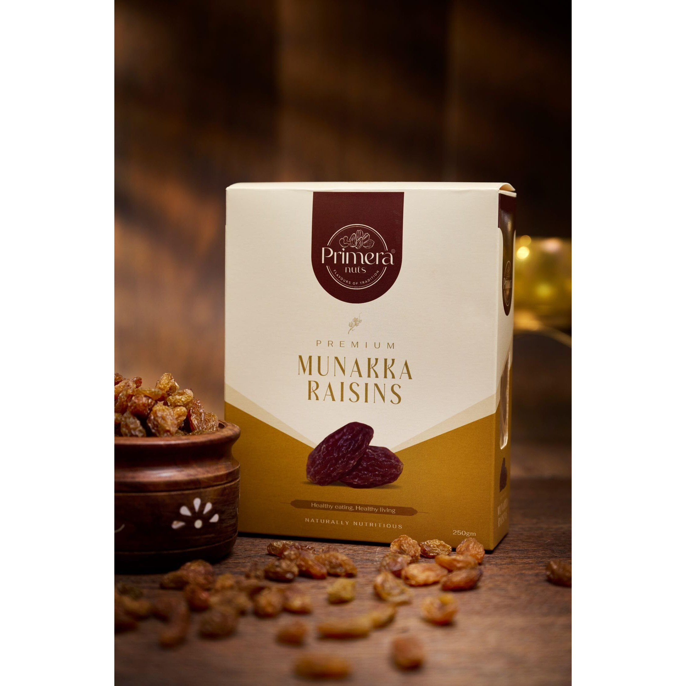 PRIMERA NUTS Premium Tasty Munakka seedless Raisins 250 GM | Naturally Nutritious Delicious Healthy Snack Dry Fruit (Without Seed)