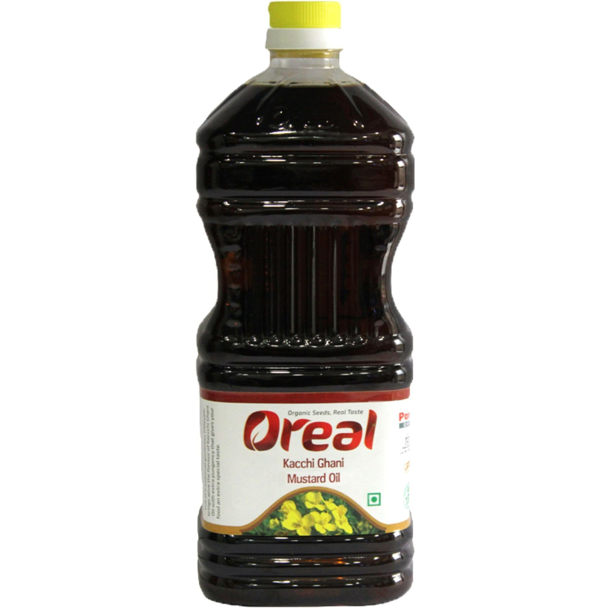 Oreal Organic Cold Pressed Mustard Oil, 2L | Healthy Cooking Oil | Goodness of Omega 3 & 6 | Perfect blend of Health, Taste & Aroma