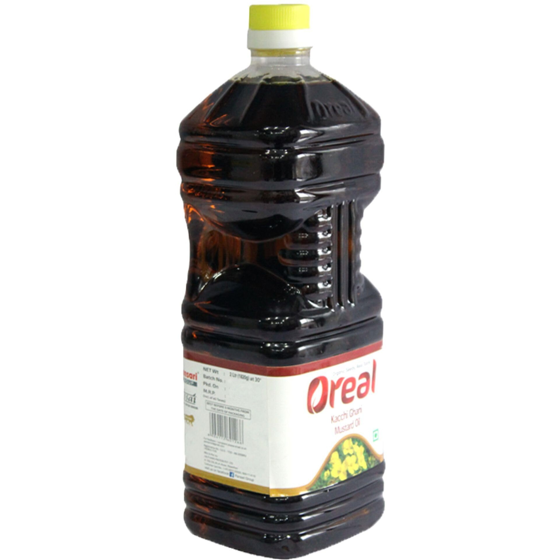 Oreal Organic Cold Pressed Mustard Oil, 2L | Healthy Cooking Oil | Goodness of Omega 3 & 6 | Perfect blend of Health, Taste & Aroma