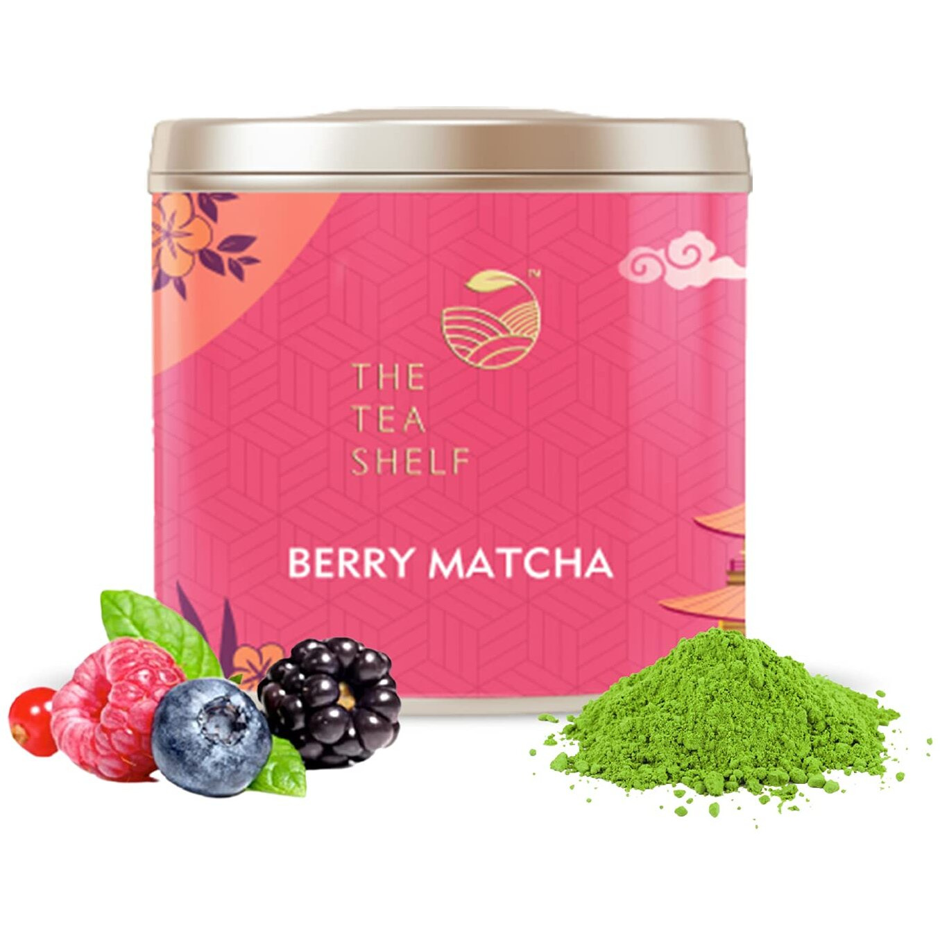 The Tea Shelf - Berry Matcha Green Tea | 100% Authentic | Flavourful Superfood | Sourced from Shizouka Region, Japan - 30gm (20 Servings)