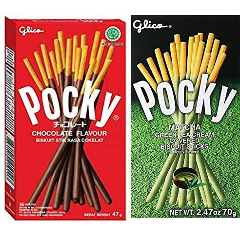 Pocky Glico Combo Pack Matcha Green Tea Flavour and Chocolate Flavour- 47g Each