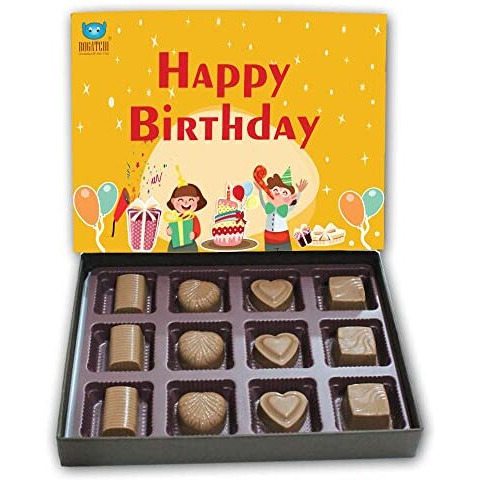 BOGATCHI Gift Ideas, Happy Birthday Chocolate Box, Blessings, Dark Chocolates, Love Chocolates, Premium Chocolates, 120 g