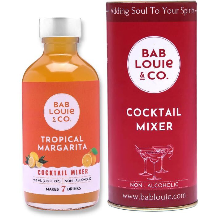 Bab Louie & Co. Cocktail Mixer Combo Old Fashioned & Tropical Margarita, 100% Natural, Cocktail Mixer Combo, Cocktail and Mocktail Syrup, Cocktail mixer for Vodka, Gin, Whiskey (Pack of 2)
