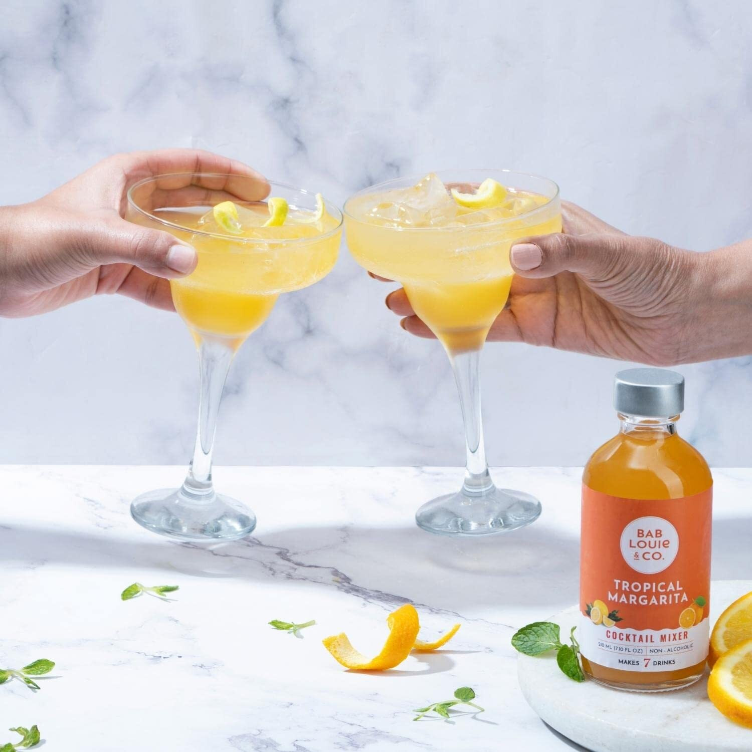 Bab Louie & Co. Cocktail Mixer Combo Old Fashioned & Tropical Margarita, 100% Natural, Cocktail Mixer Combo, Cocktail and Mocktail Syrup, Cocktail mixer for Vodka, Gin, Whiskey (Pack of 2)