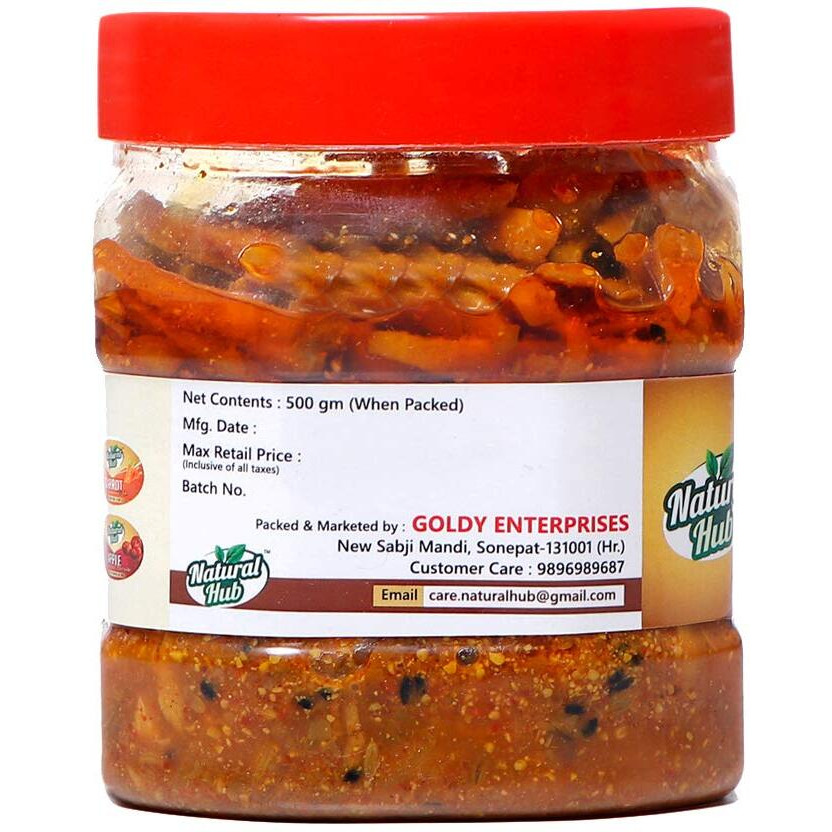 Natural Hub Mothermade Ginger Pickle, (Adrak ka Achar, 500 gm)