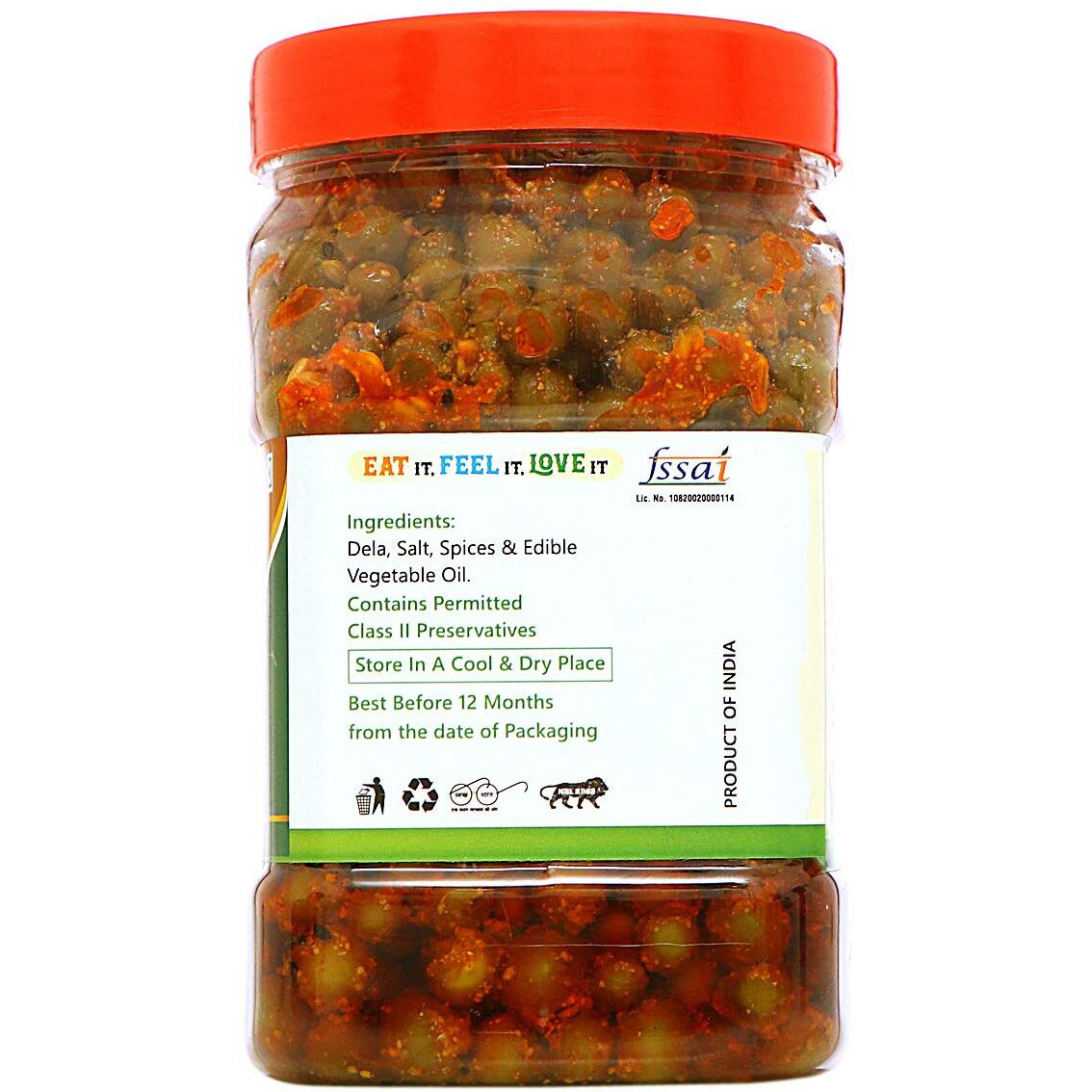 Natural Hub Organic Homemade Dela Pickle, Tenta Ka Achaar (Dela, 1 Kg)
