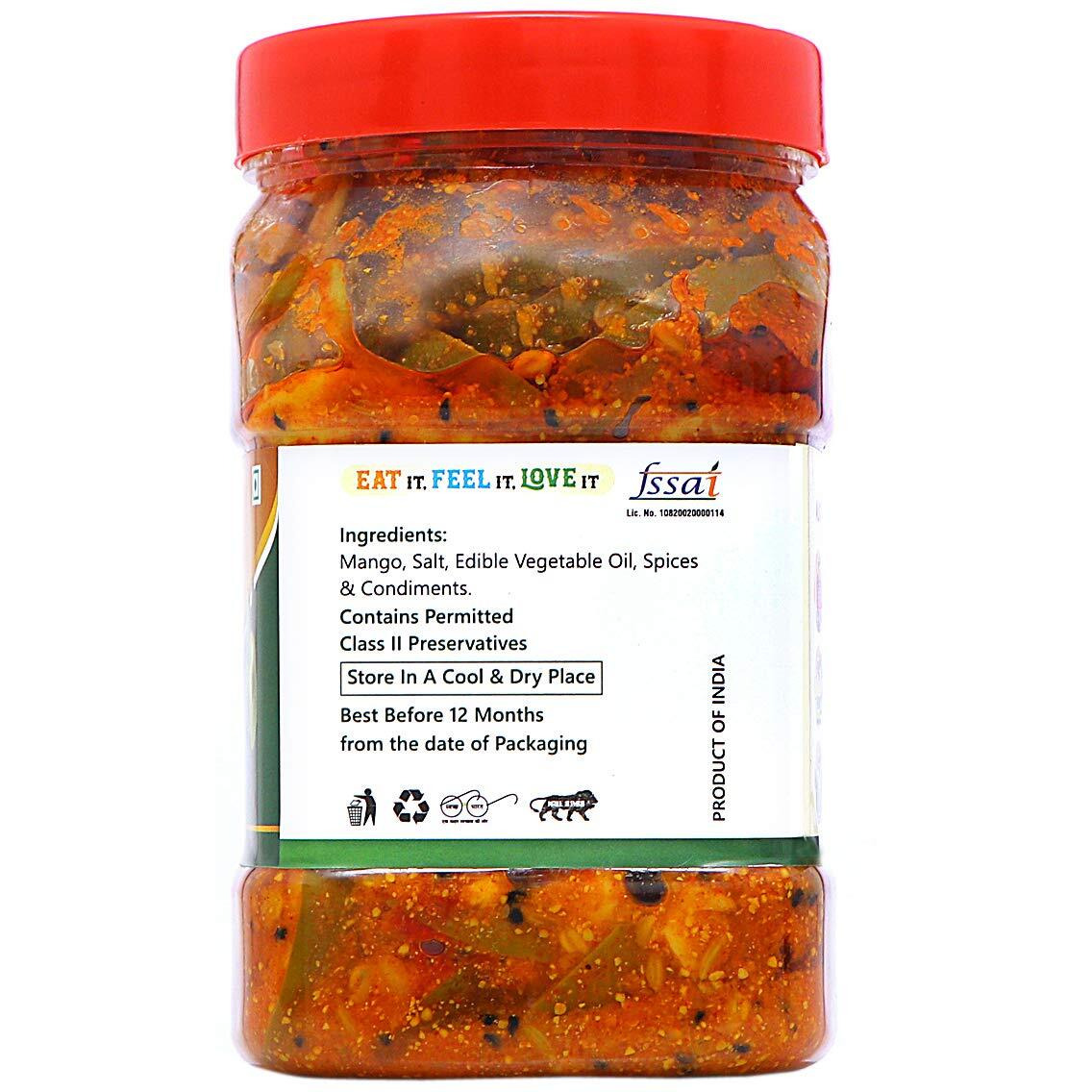 Natural Hub Ghar Ka Bana Yummy Mango Pickle, Aam Ka Achaar, Keri Ka Achaar (1kg)