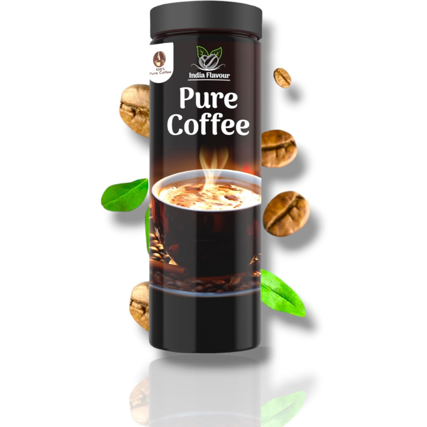 India Flavor Pure Coffee | 100% Pure Instant Coffee Powder | Energizing Coffee Blend, No Additives | 100 gm coffee, 50 Servings