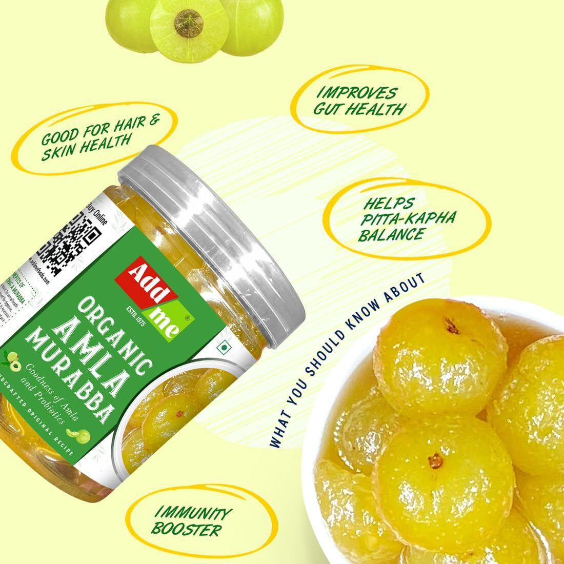 Add me Dry Amla Murabba 400gm | Sweet & Delicious Amla Ka Murabba Without Sugar Syrup | Immunity Booster Organic Muraba In Pet Jar