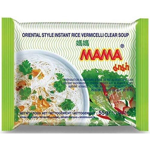 MAMA Vegetarian Gluten Free Combo Pack Of 10 - Rice Vermicelli Noodles And Rice Vermicelli Clear Soup - 550 Gram