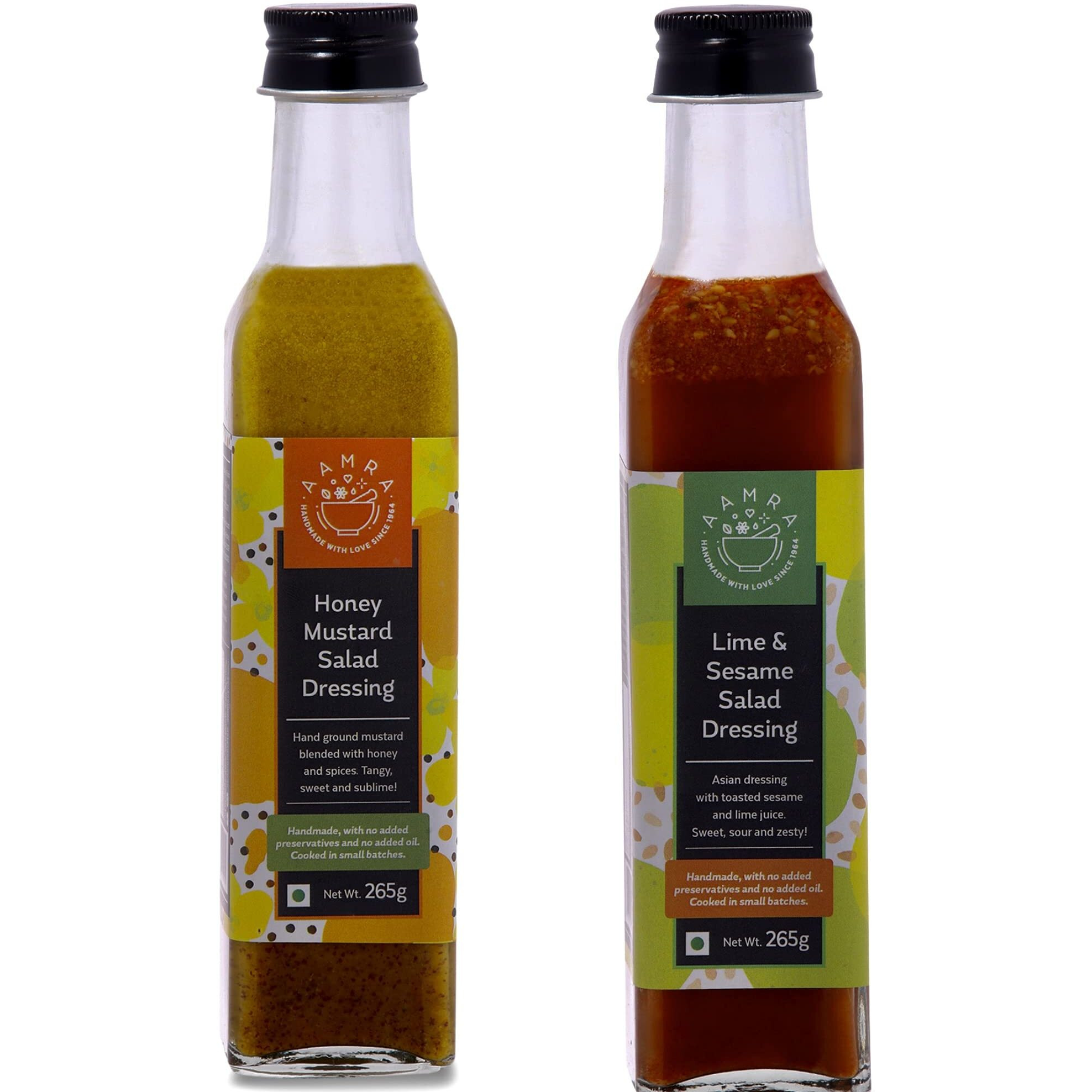 Aamra Homemade Lime & Sesame Salad Dressing(265gm) and Honey Mustard Salad Dressing(265gm) Combo of 2