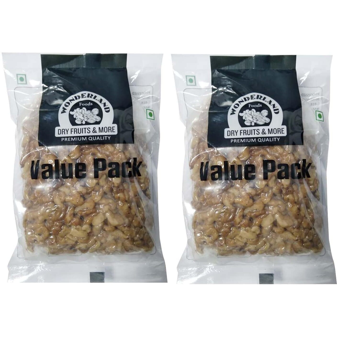 WONDERLAND FOODS Dry Fruits California Regular Brown Walnut Kernels (Akhrot Giri) I 400g (200g X 2) Pouch Combo Pack